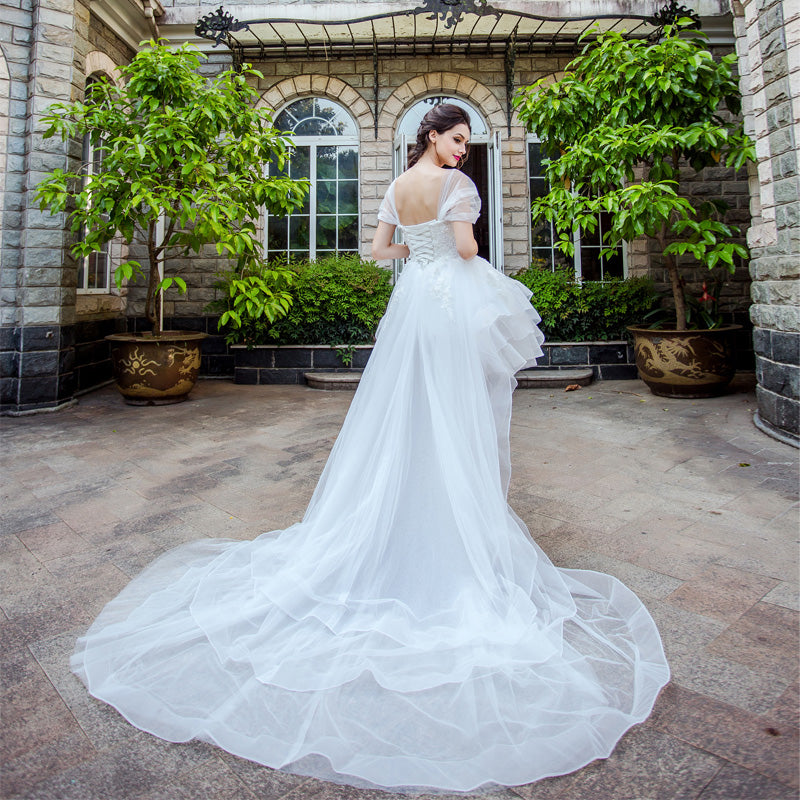 Asymmetrical Ball-Gown/Princess Lace Wedding Dress Bride Dress - Lya's wedding