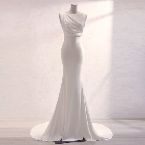 Satin Mermaid Backless Wedding Dress - Lya's wedding