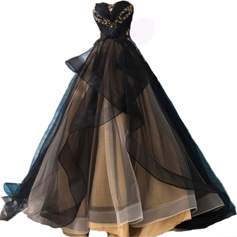 Ball-Gown/Princess Black Strapless Elegant Dress - Lya's wedding