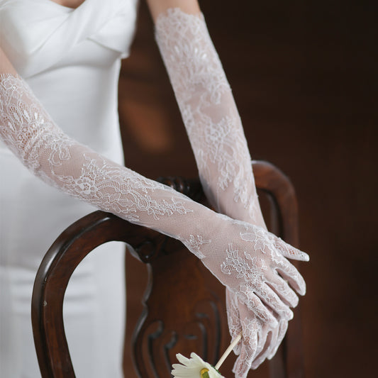 Lace Long Bridal Gloves - Lya's wedding