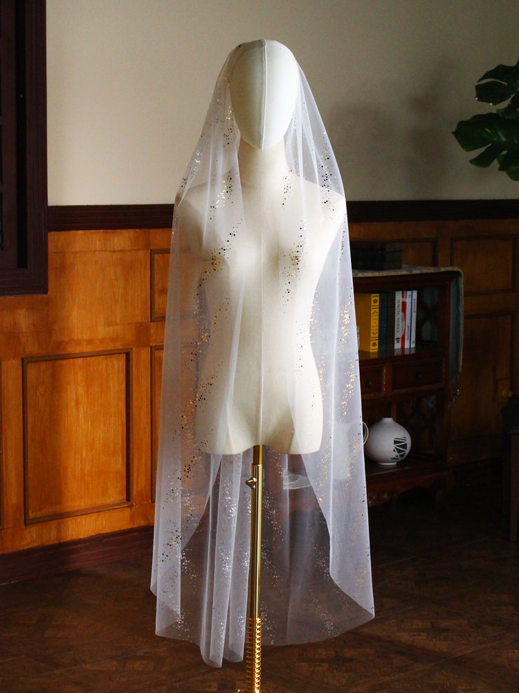 Fingertip 1 Tier Wedding Bridal Veil With Comb - Lya's wedding