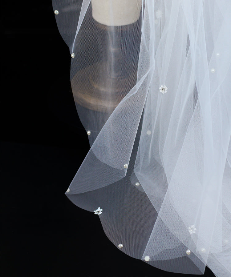 Short 2 Tier Wedding Bridal Veil With Comb - Lya's wedding