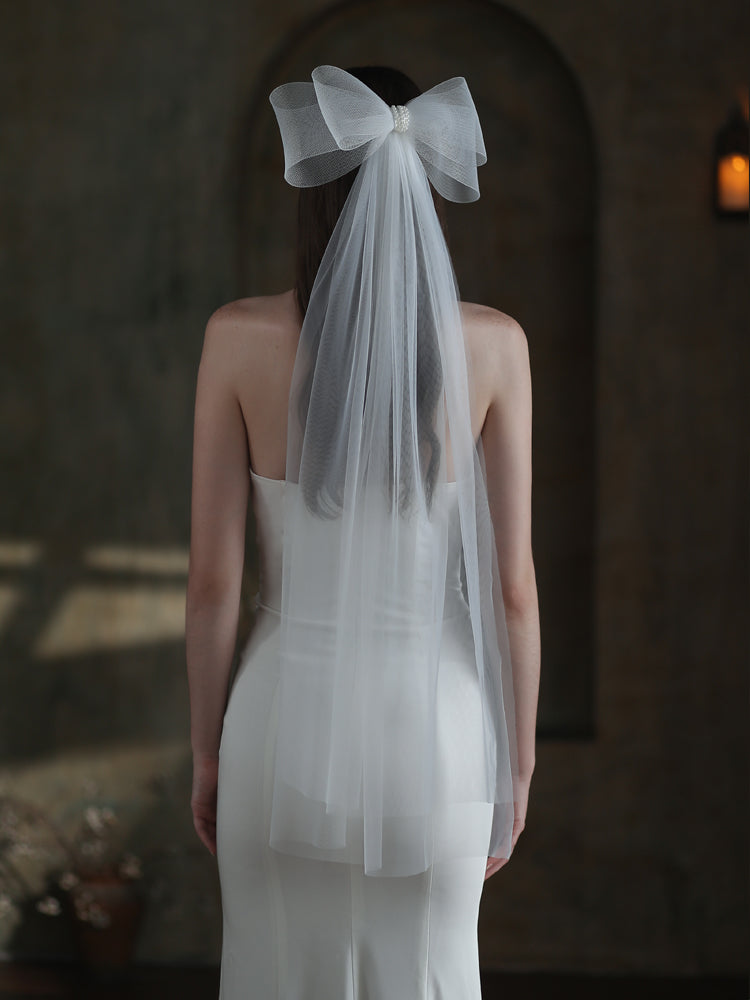 Bow 1 Tier Wedding Bridal Veil - Lya's wedding