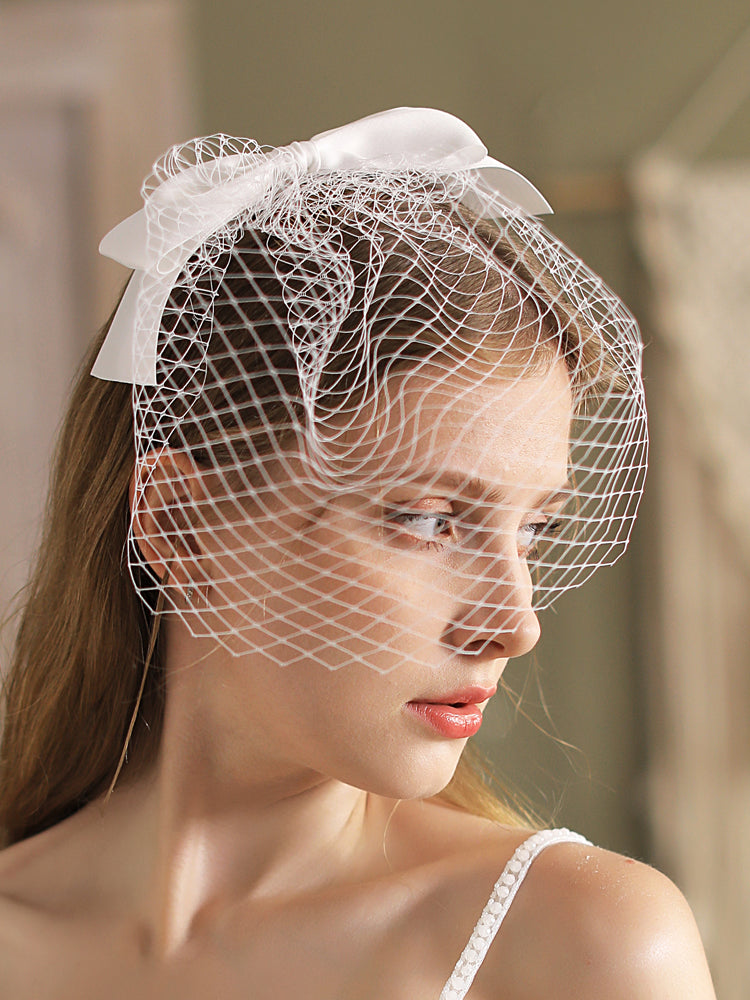 Mesh Fascinator Bridal Wedding Veil - Lya's wedding