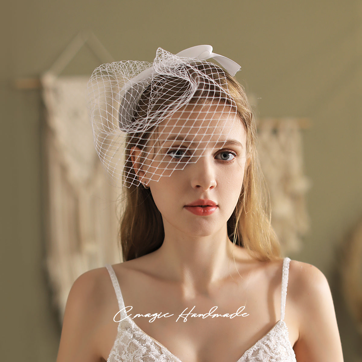 Mesh Fascinator Bridal Wedding Veil - Lya's wedding