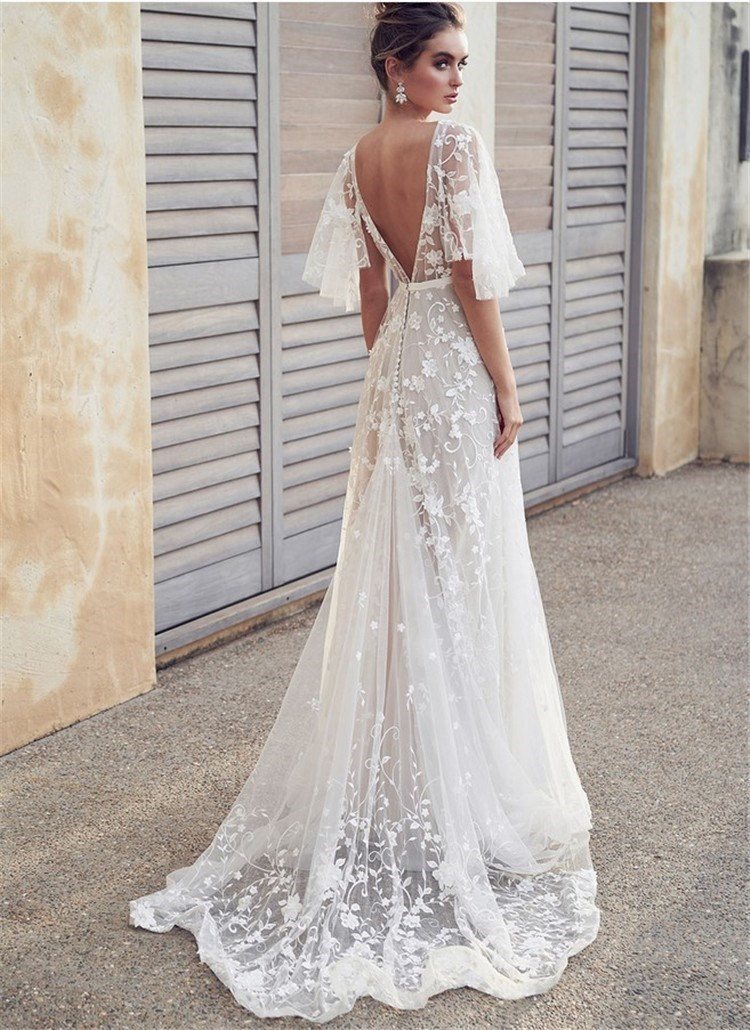 Lace Wedding Dress Long Gown - Lya's wedding