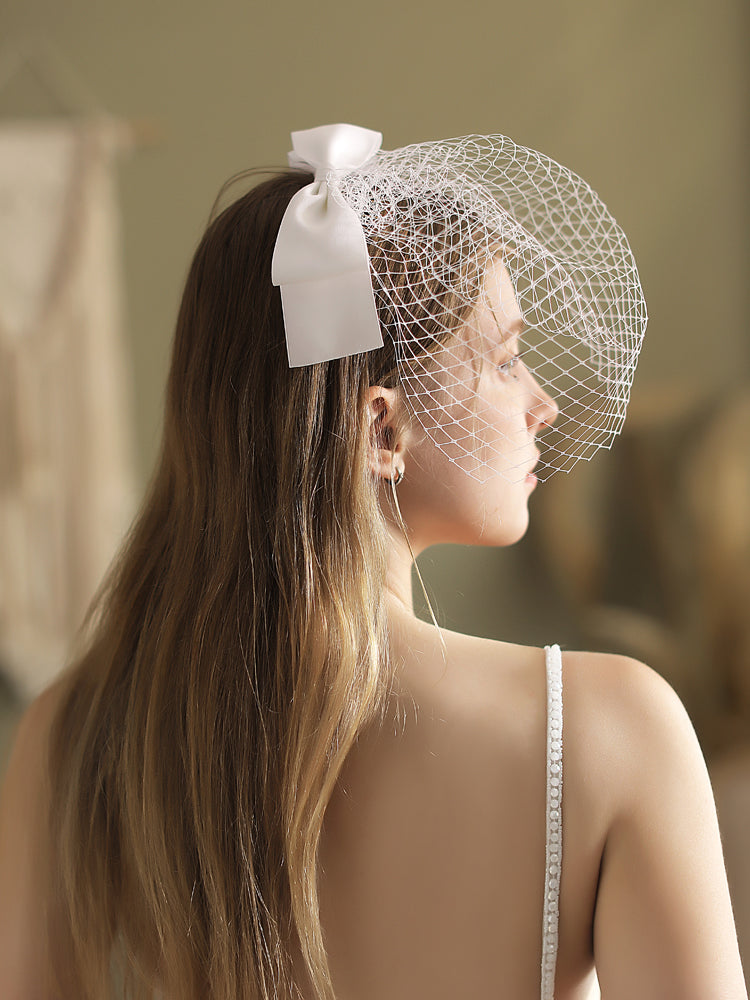 Mesh Fascinator Bridal Wedding Veil - Lya's wedding