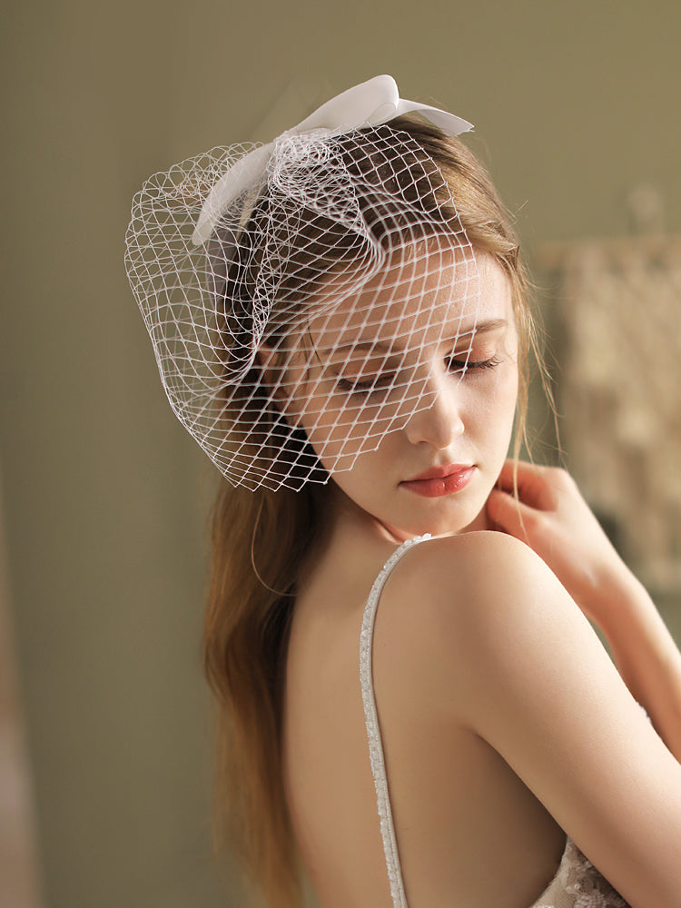 Mesh Fascinator Bridal Wedding Veil - Lya's wedding