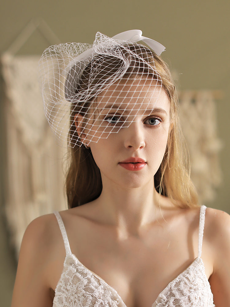 Mesh Fascinator Bridal Wedding Veil - Lya's wedding