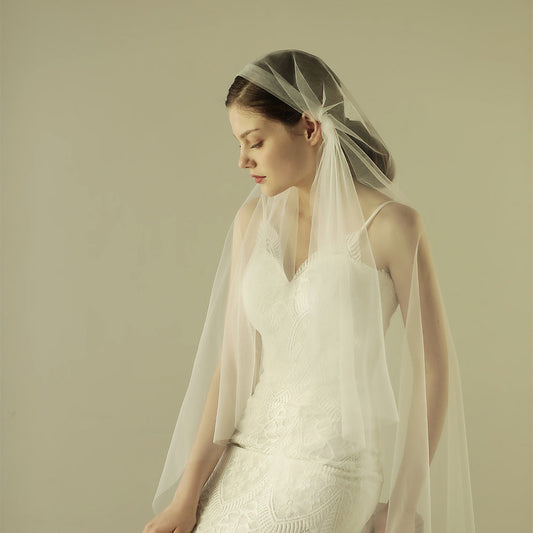 Fingertip 1 Tier Wedding Bridal Veil - Lya's wedding